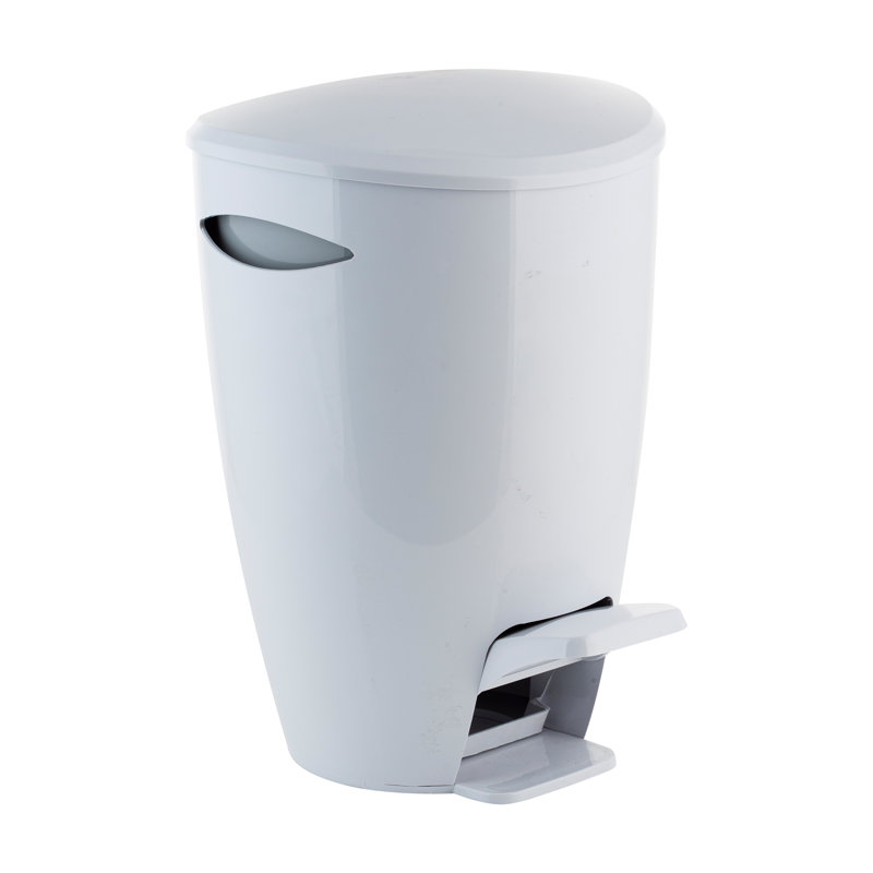 Poubelle à pédale contour Bath Bliss 5L en blanc