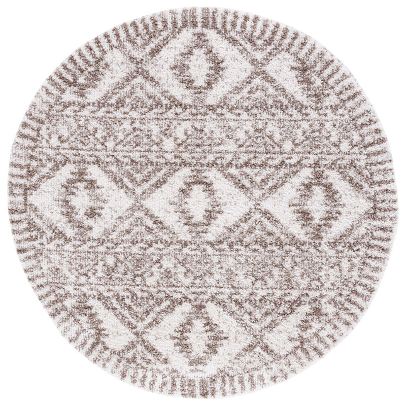 Jericho Shag Performance Moroccan Rug, Round 6'7"
