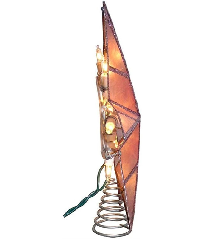 10-Light 7-Point Capiz Star Tree Topper, Pink