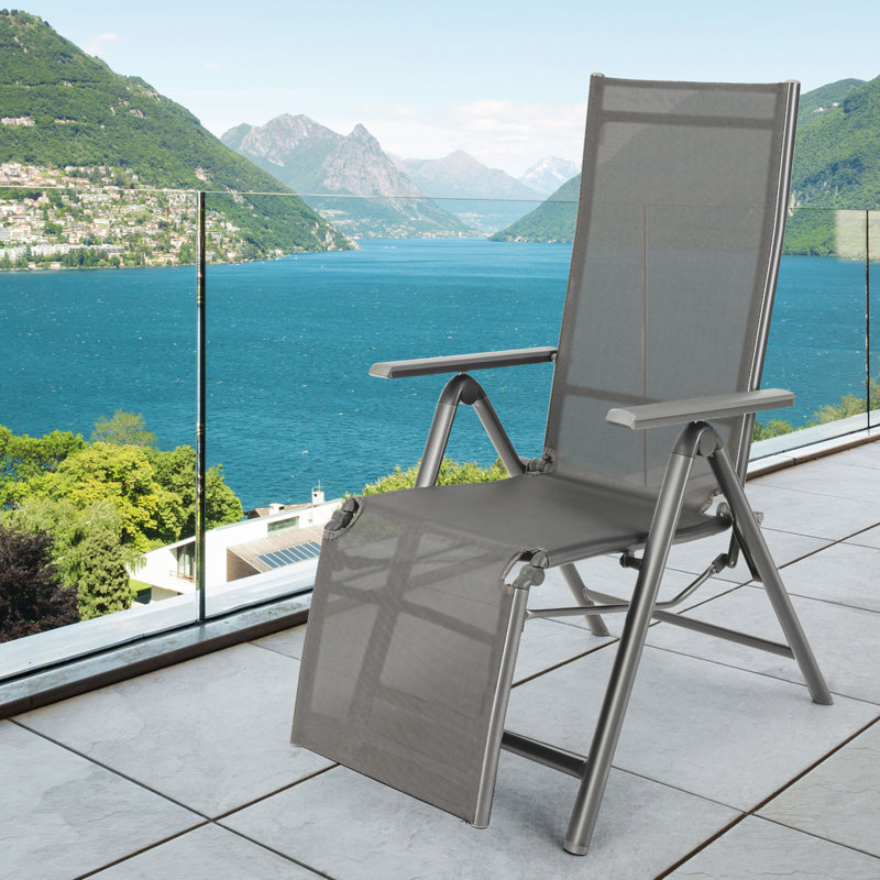 Okelly Outdoor Metal Chaise Lounge