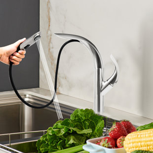 Robinet de cuisine rétractable à poignée simple