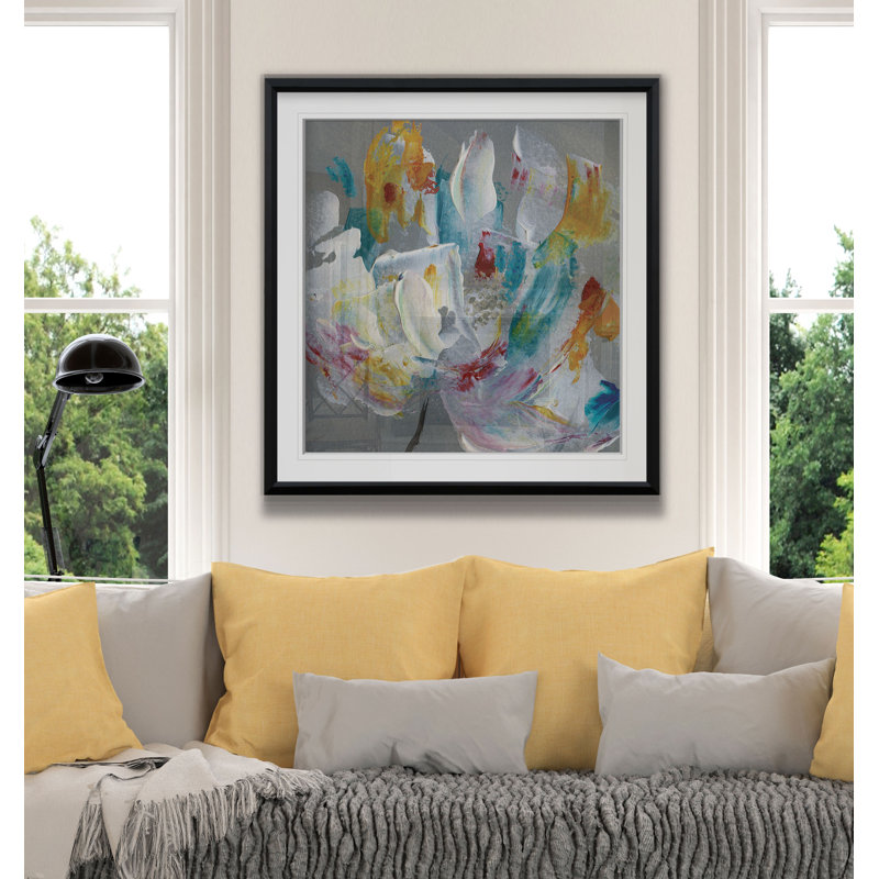 «Tye Dye Flower», reproduction sur toile, H 23 po x l 23 po x p 1,5 po, Cadre noir