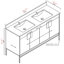 Ensemble de meuble-lavabo double 60 po Tortola-641180586-641180588