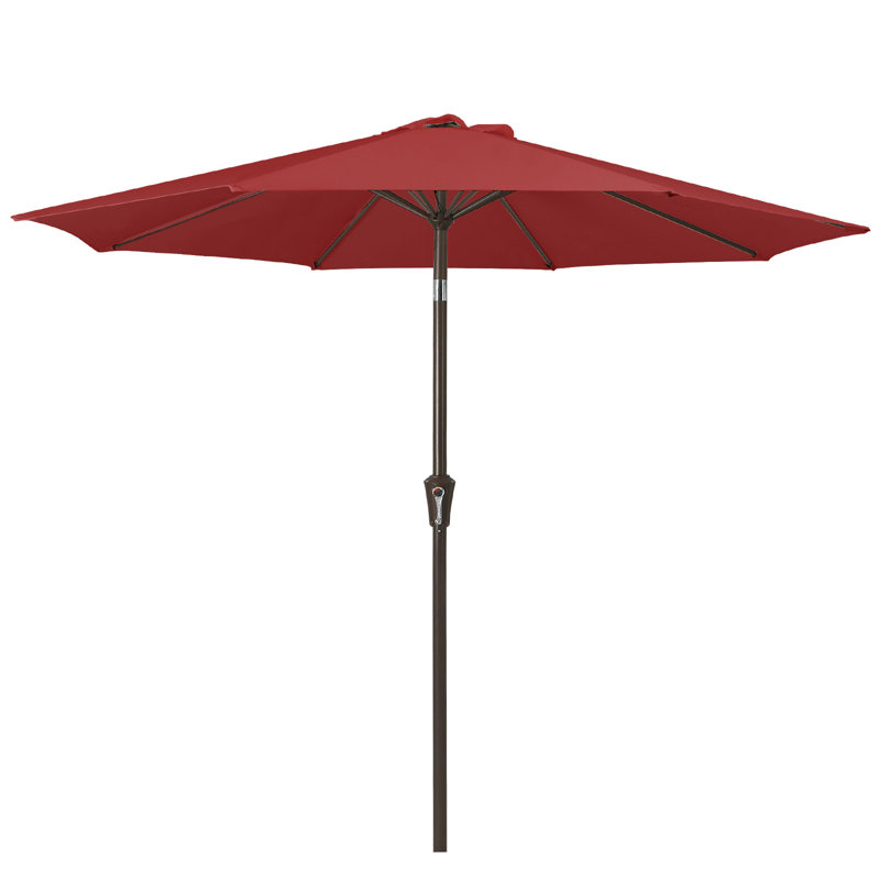 Parasol de marché inclinable Germar, Rouge, H 95,7 po x l 120 po x P 120 po