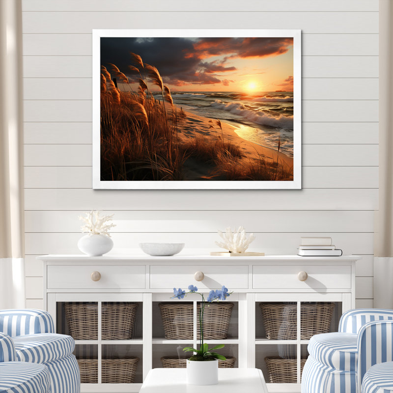 Golden Sands A hypnotisant sur toile, H 12 po x l 20 po x P 1 po, Cadre photo blanc