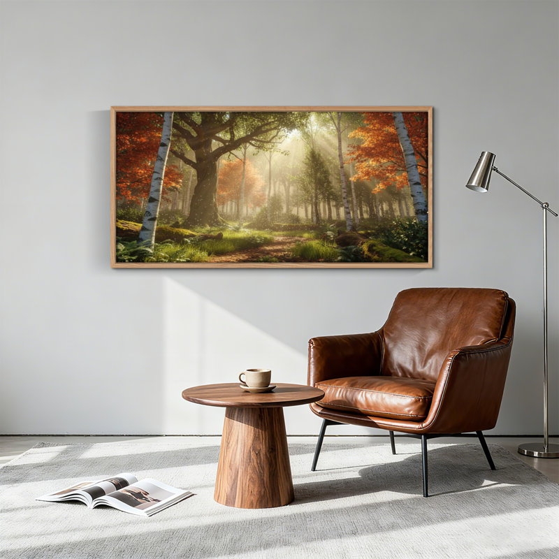 Tableau encadré sur toile « Forêt d'automne », 122 x 61 cm (48 x 24 pouces), lot de 1, 48 x 24 pouces