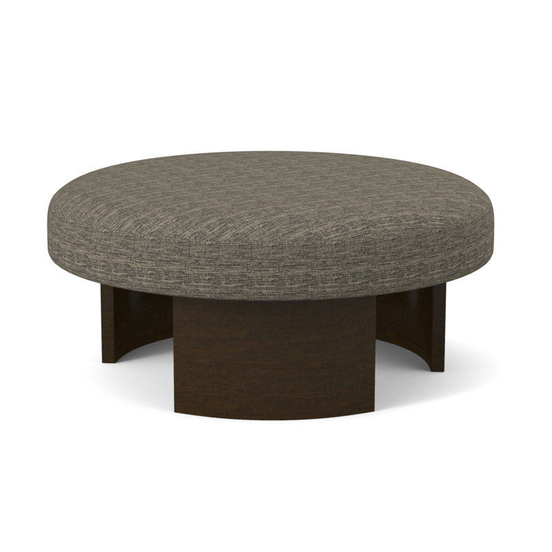 Eclipse Round Ottoman, American Walnut, Libby Linen