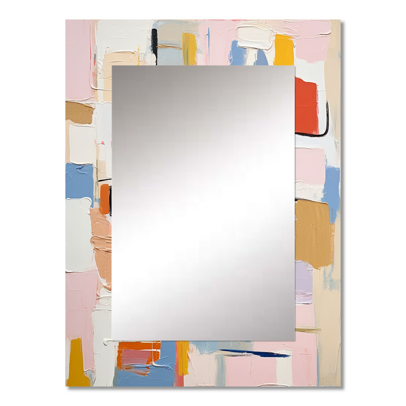 Ephemeral Thoughts Of Colorfields I - Abstract Painting Decorative Wall Mirror, Modern Mirror, Printed Metal Art, 32" x 24"