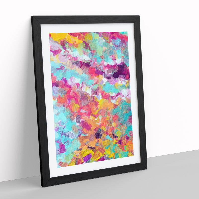 Before the Mist Abstract - Wall Art, 36cm H x 27cm W x 2cm D, Black Framed, White