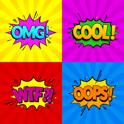 Comic Expressions Pop Art - Wrapped Canvas Print