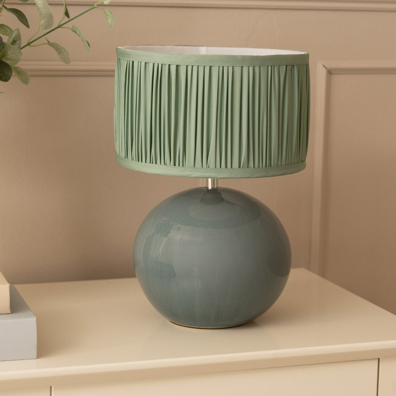 Daeqwon Ceramic Globe Lamp, Cream, Green, No