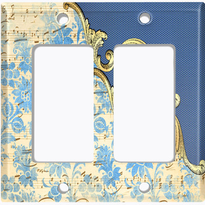 Patterned 2 - Gang Toggle Light Switch Standard Wall Plate
