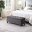 Banc de rangement en lin capitonné-125040188