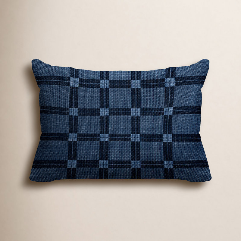 Coussin lombaire en polyester , Bleu, H 18 po x l 25 po