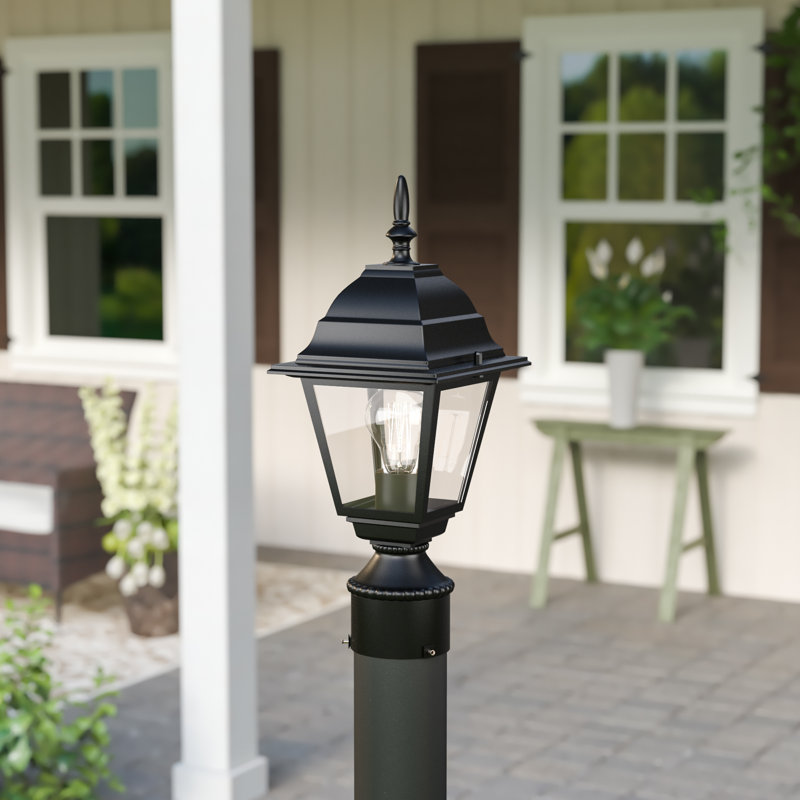 Tête de lanterne câblée à 1 lumière H 14 po Ledbetter, Noir mat