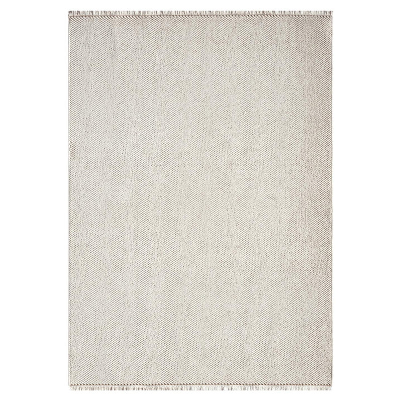 Textured Fringed Area Rug, Rectangle 5' x 7', Cream
