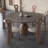 Sintered Stone Solid Wood Ash gray and brown Dining Table-107928678