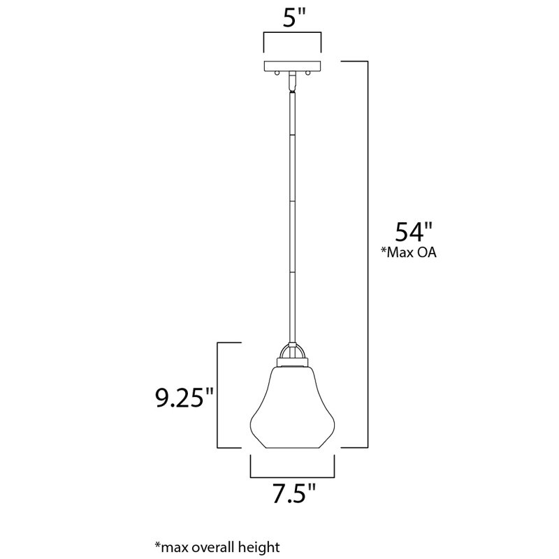Luminaire suspendu simple à 1 lumière Kimsey