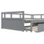 Lit de jour extensible avec couchette, lit de jour en bois avec couchette, gris-130120359