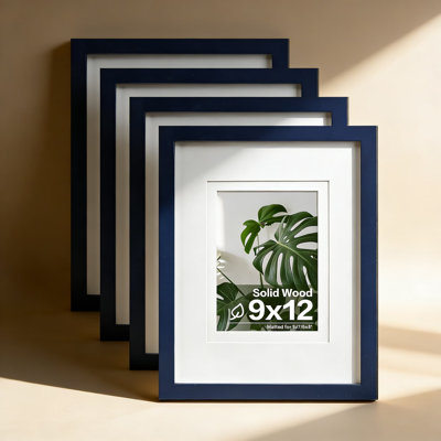 Ensemble de 3 cadres photo en bois de chêne avec passe-partout et verre trempé - cadre 10 x 13 avec passe-partout 8,5 x 11
