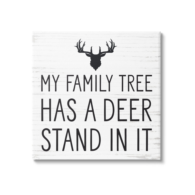 «Witty Deer», citation de bois rustique Lodge, H 24 po x l 24 po x P 1,5 po, Giclée encadrée blanc bord de mer