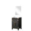 Meuble-lavabo simple en chêne noir 20 po Largeur, miroir de 18 po, comptoir en acrylique, fermeture en douceur et capacité de rangement avec le dessus et le compartiment