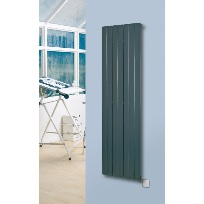 Andrew Vertical Designer Radiator, Anthracite, 180cm H x 44.5cm W x 7.1cm D