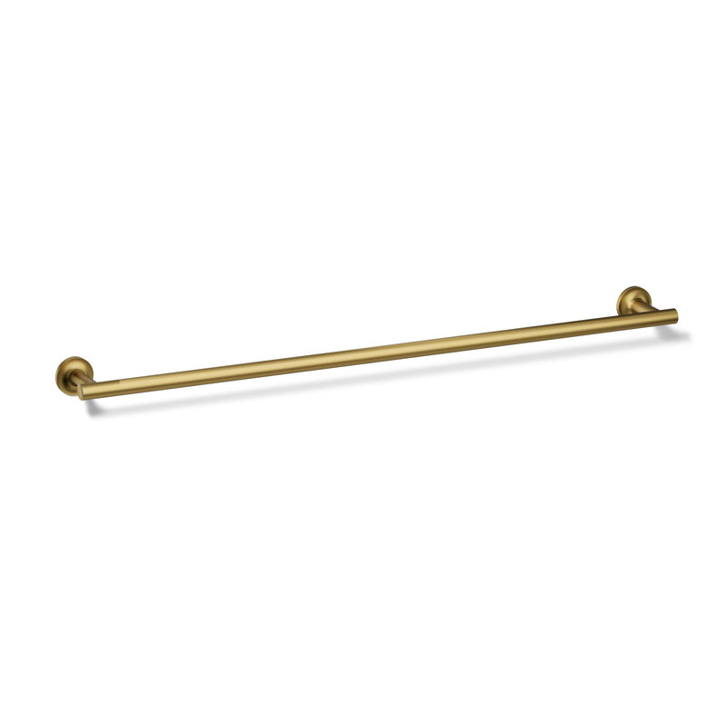 Purist 30" Wall Mounted Towel Bar, Vibrant Brushed Moderne Brass, 1.88" H x 30" L x 3.25" D