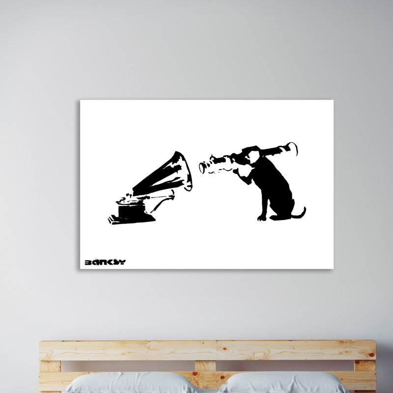 Dog With HMV Missile by Banksy - Wrapped Canvas Print, 30cm H x 46cm W x 4cm D