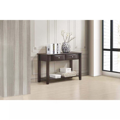 Classic Modern Wooden 1Pc Console Table Living Room Furniture Table Veneer Top Drawers Shelf Storage Espresso / Antique Black Finish