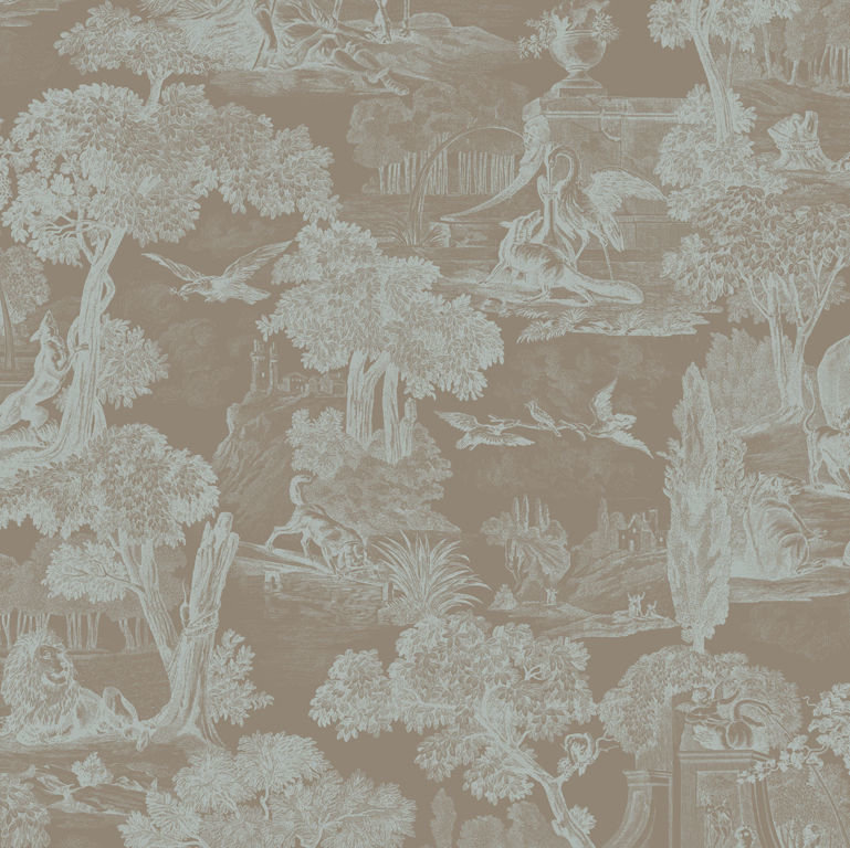 Versailles Toile Wallpaper Roll, Teal
