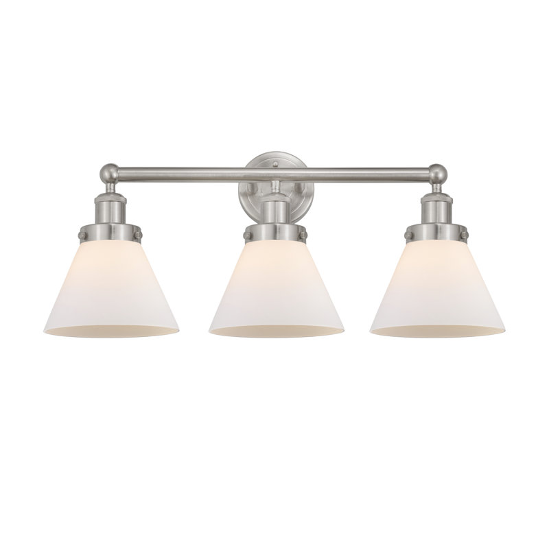 Éclairage pour meuble-lavabo à intensité variable 3 lumières Aritzy, Blanc mat, Nickel satiné brossé