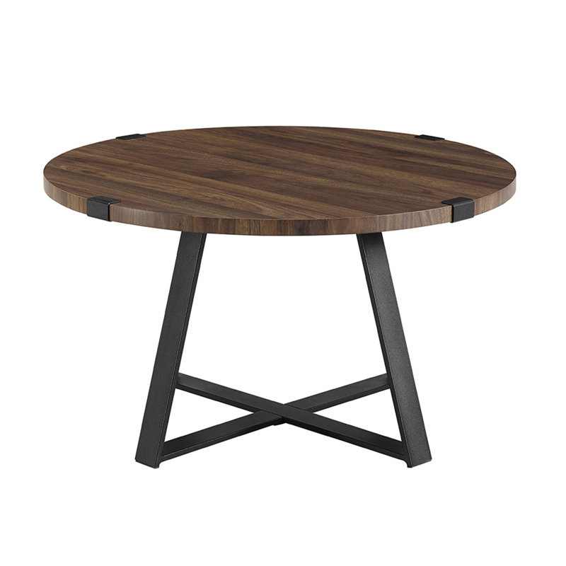 Irvine Cross Legs Coffee Table, Dark Walnut