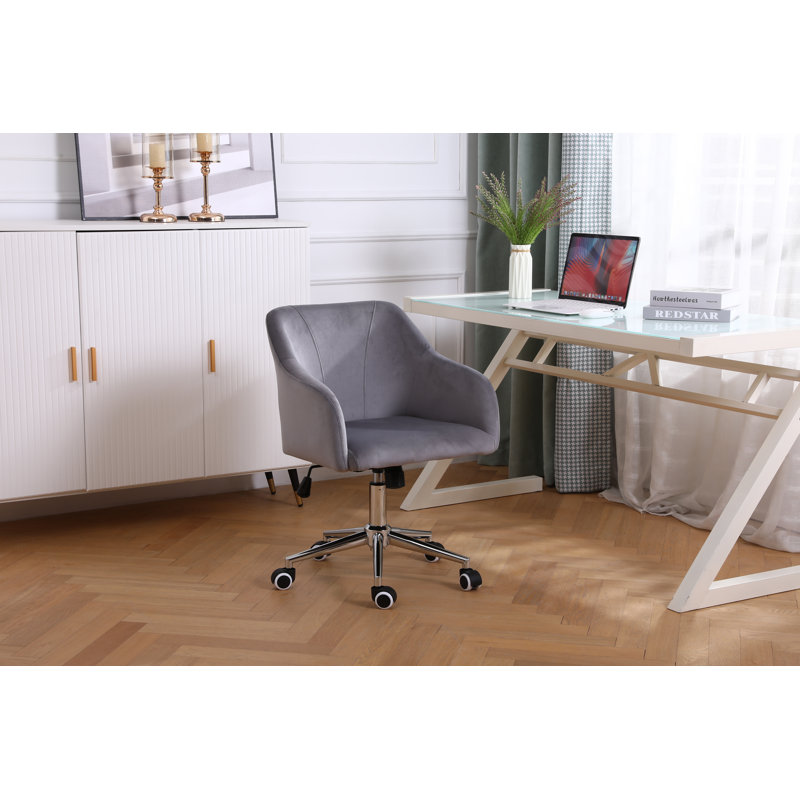 Velvet Task Chair, Gray