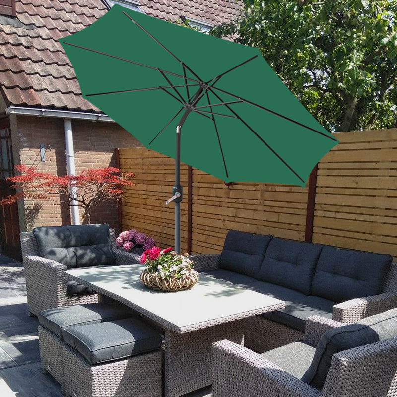 Angalina Traditional Parasol, Green, 235cm H x 270cm W x 270cm D