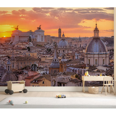 Papier peint adhésif autocollant amovible Rome Skyline, Italie