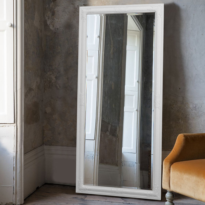 Full Length Leaner Mirror, White