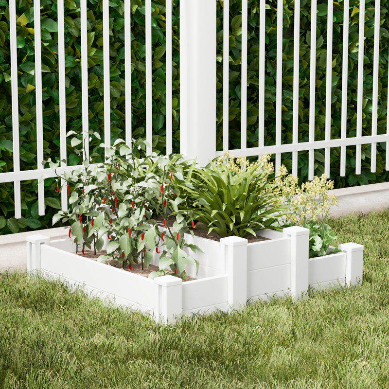 48 po x 37 po x 13 po - Panneau de jardin modulaire en PVC blanc - Solution durable et facile à installer pour améliorer le sol