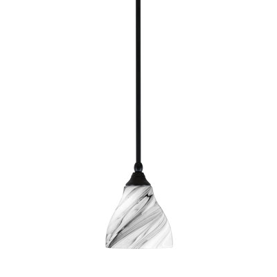 Stem Hung Mini Pendant Shown In Matte Black Finish With 6.25" Glass