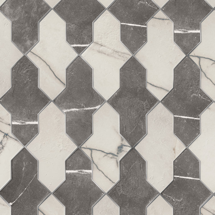 Istanbul Shield Checker 4-3/4 In. X 8-1/4 In. Porcelain Floor And Wall Tile Kit