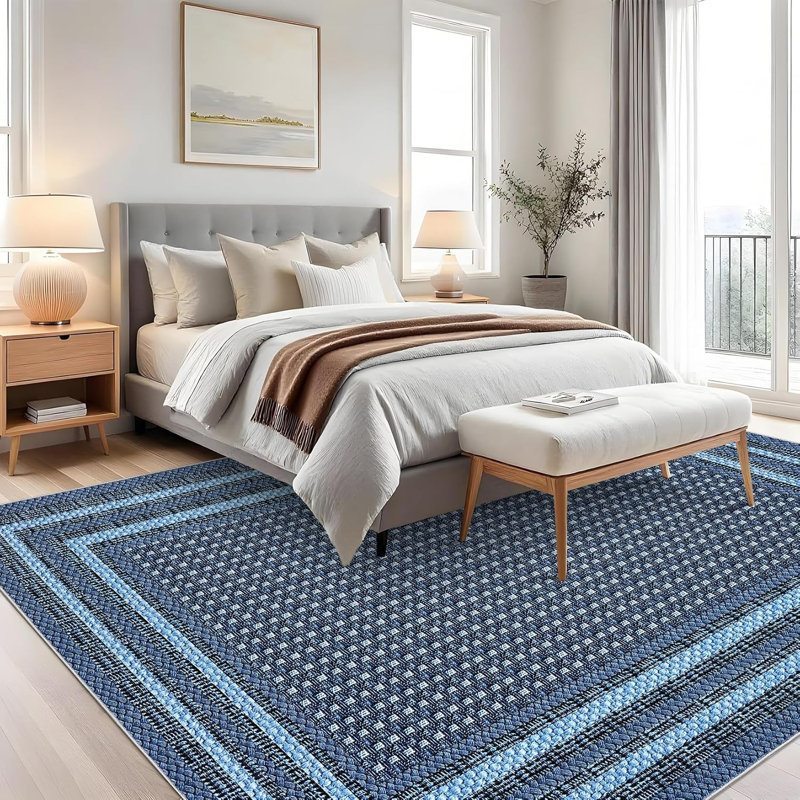 Tapis pour tapis de cuisine - Bordure moderne antidérapante, tapis doux à poils courts pour les couloirs, les entrées, les salles de bain et la lessive (noir / gris)
