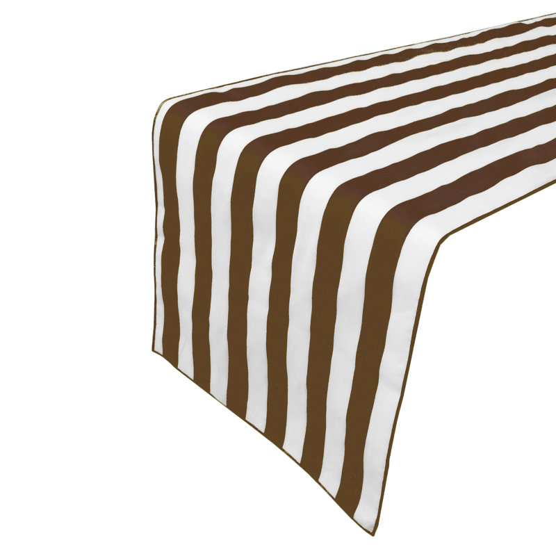 Stripes Print Table Runner, 90" Runner, Brown, 24"