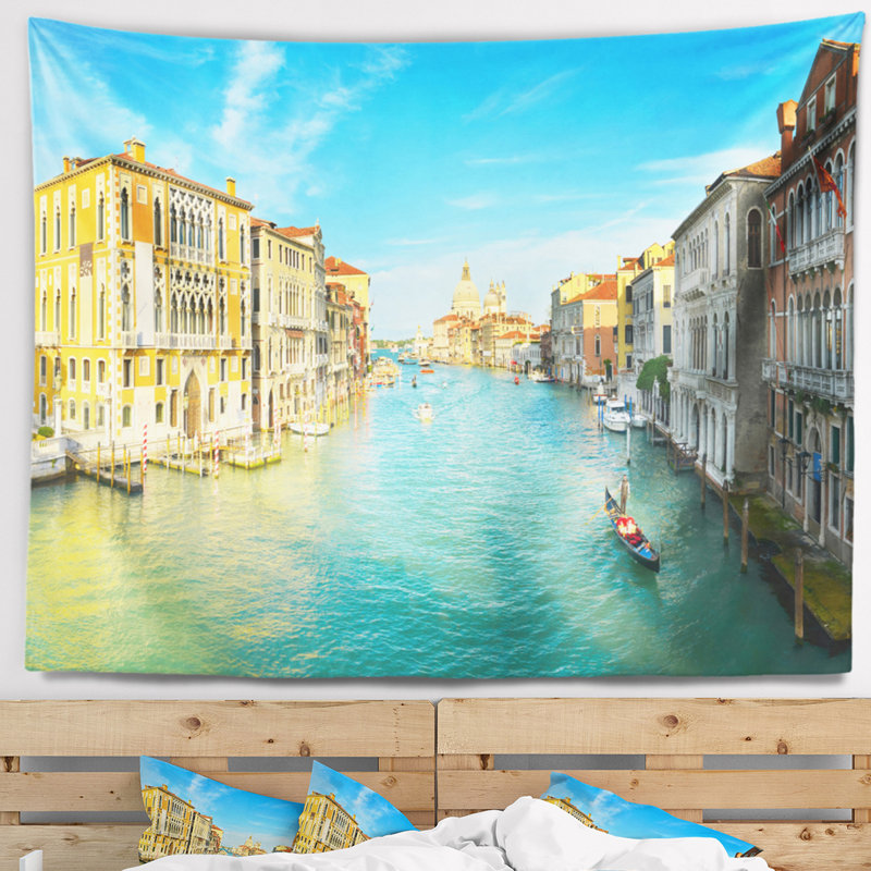 Tapisserie paysage urbain de Venise, Italie, H 32 po x l 39 po