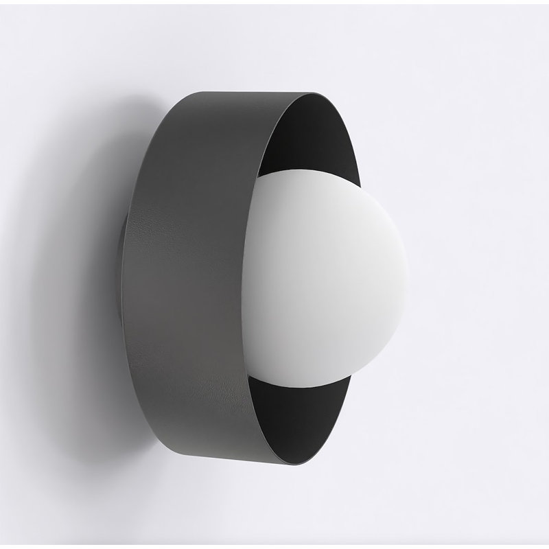 Steel Flush Mounted Sconce, Black