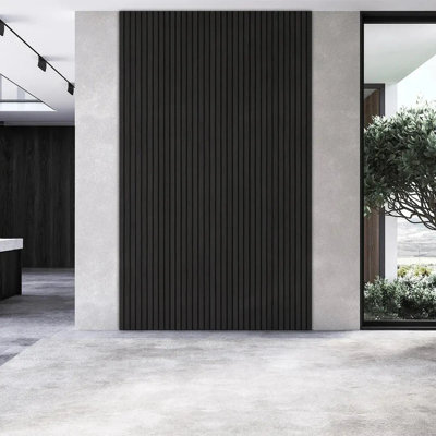 Black Slat Wall Panels, Decorative Wood Panels For Walls, Slatted Wall Paneling For Kitchen And Living Room Décor, Stylish Decor Interior Panel, (uk Made Paneling)