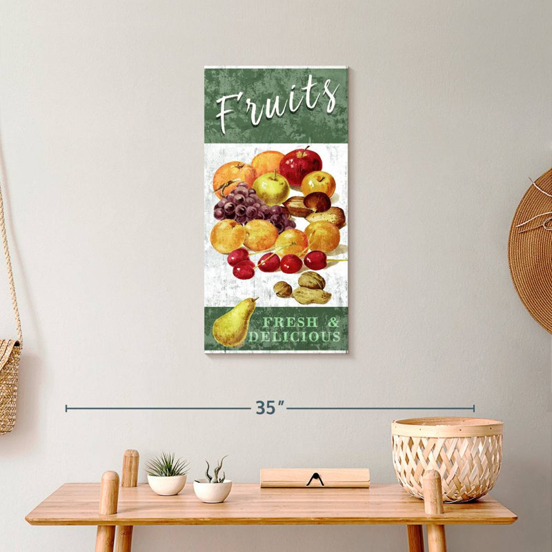 Fruits délicieux sur toile, H 24 po x l 12 po x P 1,25 po