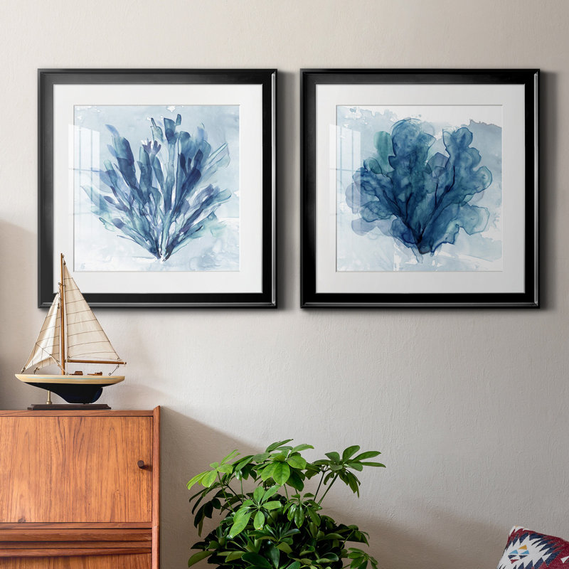 Coastal Coral I - ensemble de 2 cadres photo, Noir, H 30,5 po x l 61 po x P 1,5 po