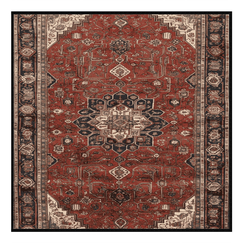 Tapis brun lavable à la machine, Carré 3 pi