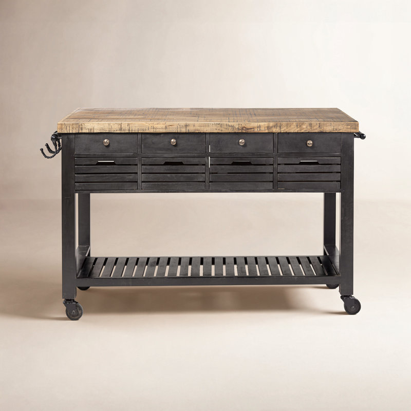 Glenwood Kitchen Island, Black