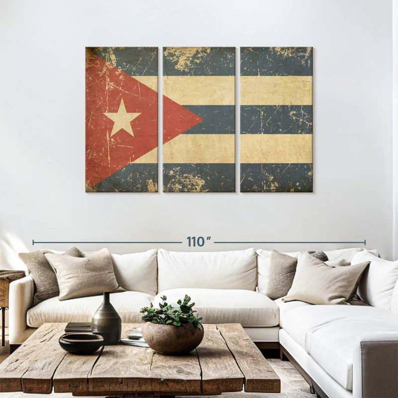 Drapeau Borges Cuba, H 48 po x l 74 po